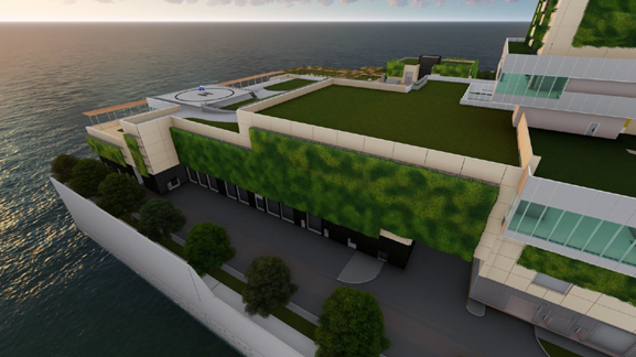 A building next to a body of water
Description automatically generated with medium confidence