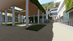 A picture containing building, porch
Description automatically generated